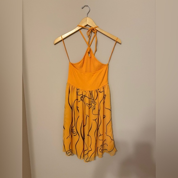Zara x Dina Bukva Collab Yellow Art Deco Print Mini Swing Dress Small - Picture 6 of 6